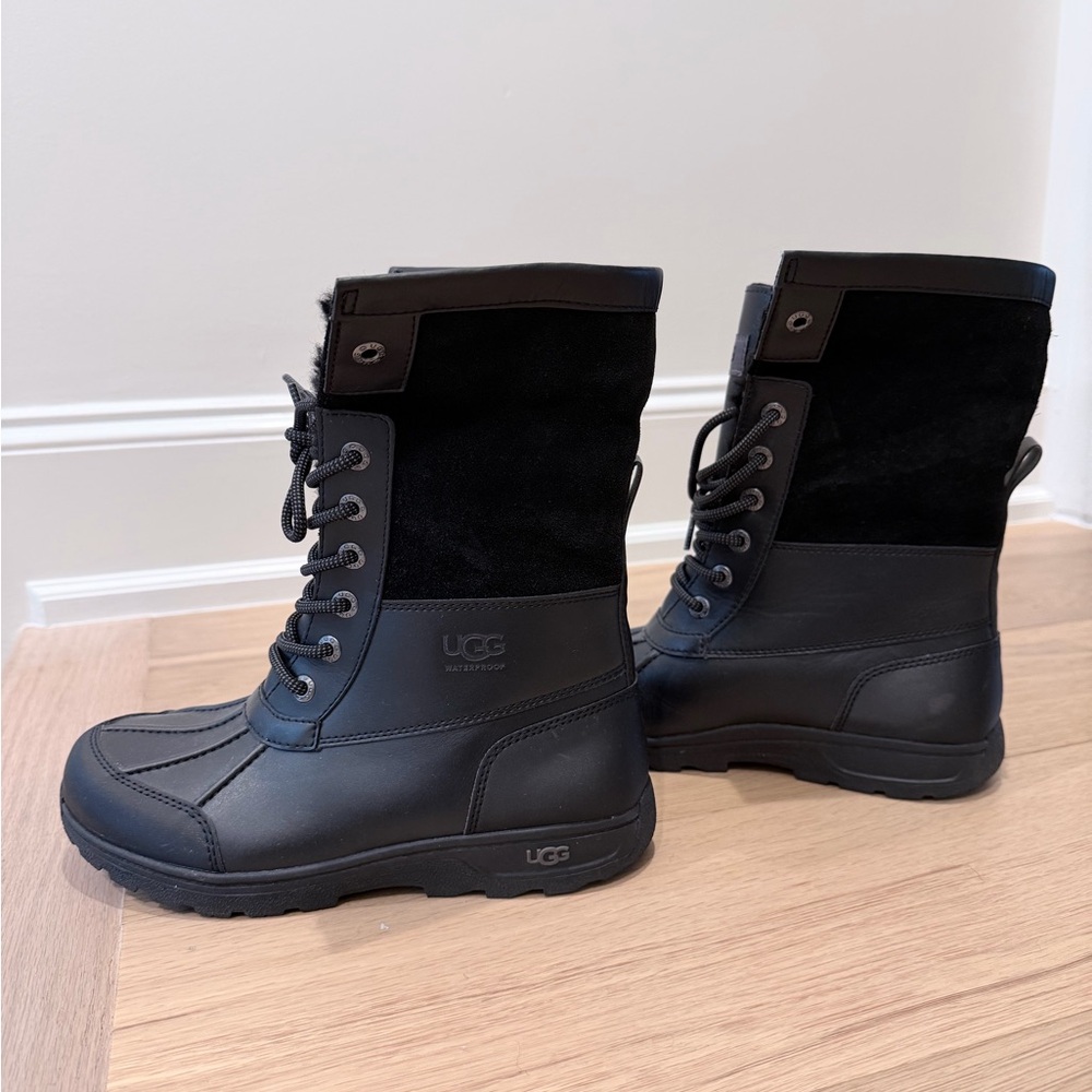 UGG Butte II Black Fur-Lined Boots Size 4 US 36 EU - Picture 5 of 9
